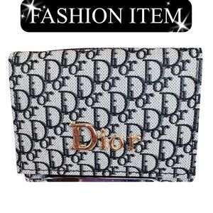 WALLET: Trifold Wallet w Oblique Jacquard Canvas & Golden Hardware, EUC